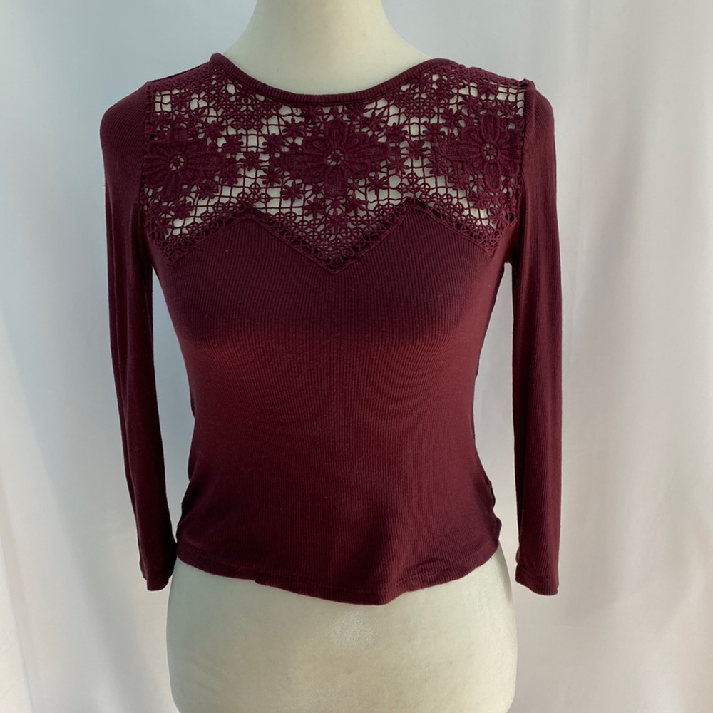 ❤️3/30 American Eagle Maroon Crop Top